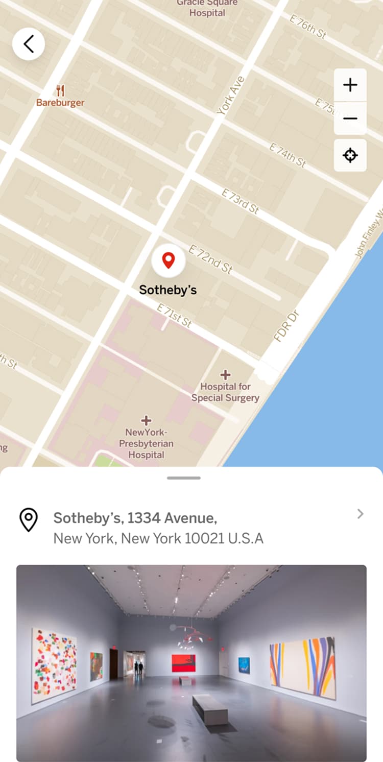 Sotheby's mobile app screen 5